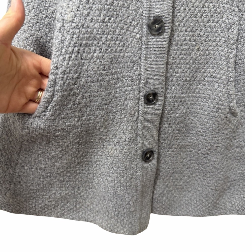Patagonia Womens Merino Wool Long Spread Collar Cardigan Size M Gray Turtleneck - Picture 4 of 7